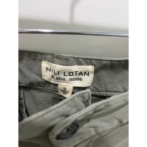 NWT Nili Lotan Eliot Boy Mid-Rise Pants in Admiral Green Sz 12 - Picture 5 of 11